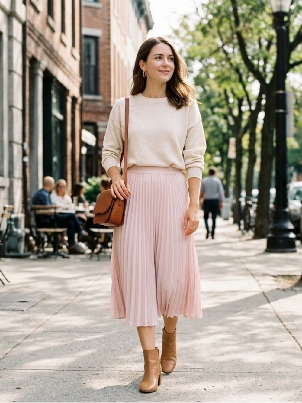 Alfani Pleated Midi Skirt in Light Pink